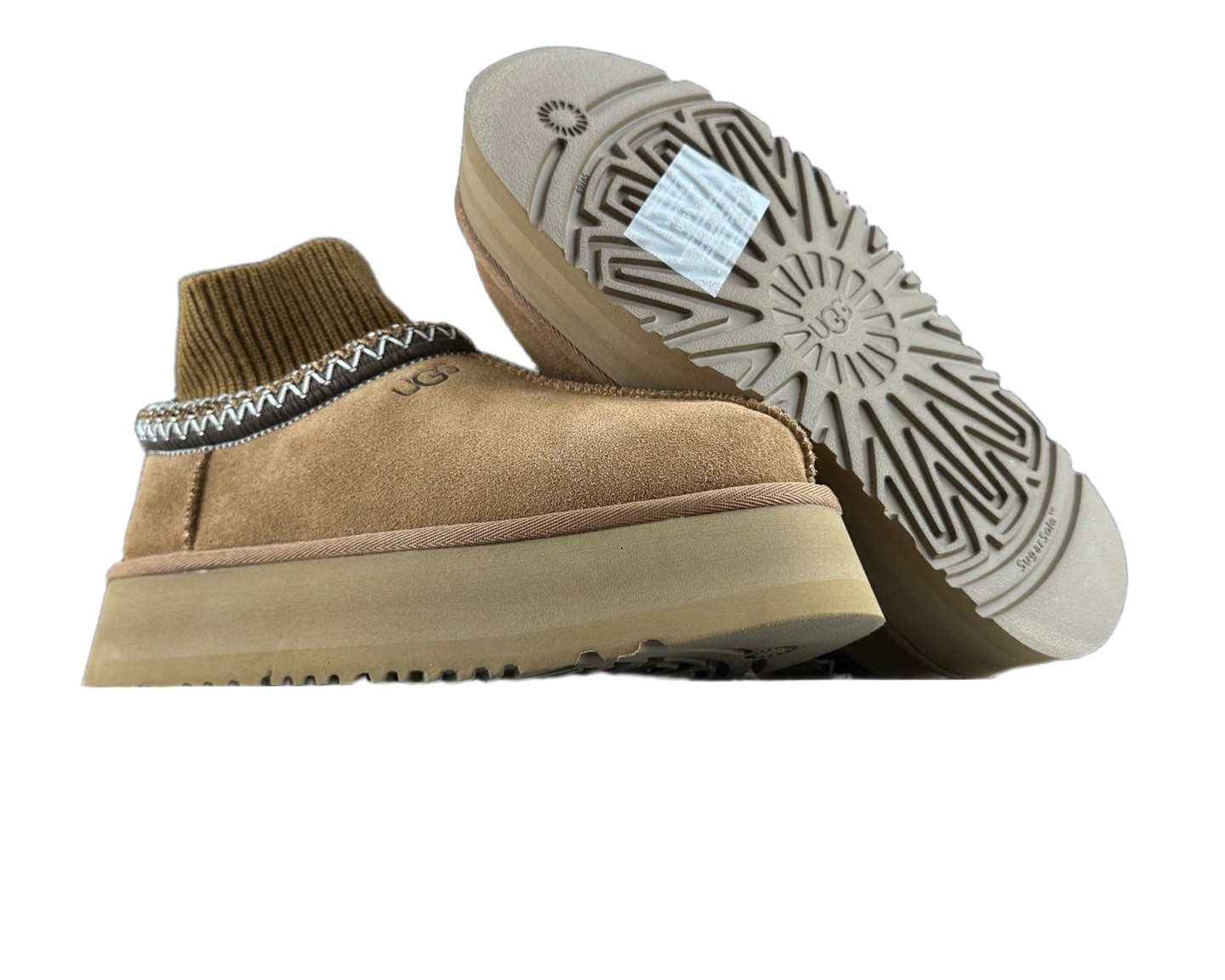 UGG Chestnut Sock Insert Platform Mule | נעליי האג פלטפורמה גרב פנימי חום