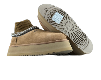 UGG Chestnut Sock Insert Platform Mule | נעליי האג פלטפורמה גרב פנימי חום