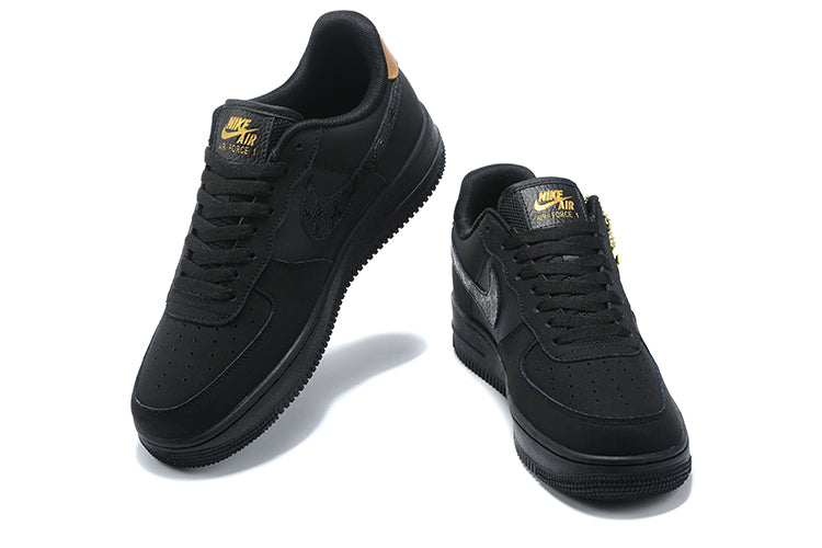 Nike Air Force 1 Low Nubuck Black Metallic Gold