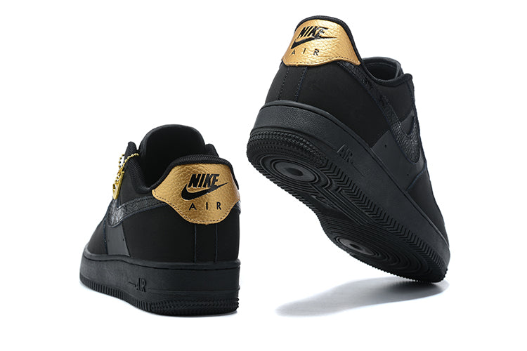 Nike Air Force 1 Low Nubuck Black Metallic Gold