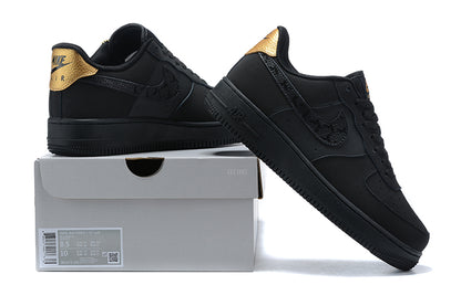Nike Air Force 1 Low Nubuck Black Metallic Gold