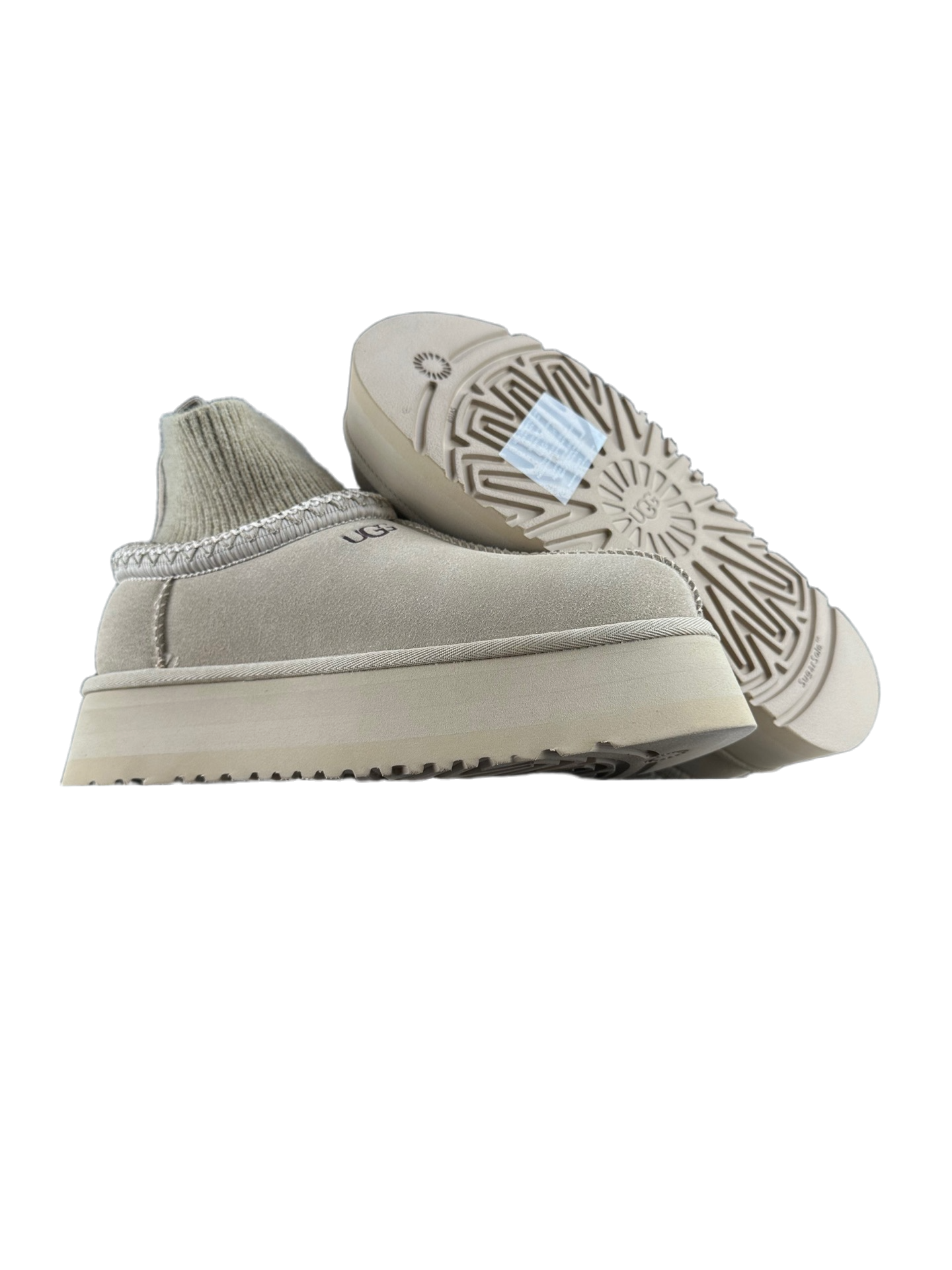 UGG Beige Sock Insert Platform Mule | נעליי האג פלטפורמה גרב פנימי בייז'