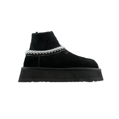 UGG Black Sock Insert Platform Mule | נעליי האג פלטפורמה גרב פנימי שחור