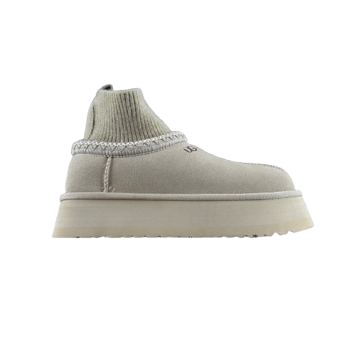 UGG Beige Sock Insert Platform Mule | נעליי האג פלטפורמה גרב פנימי בייז'