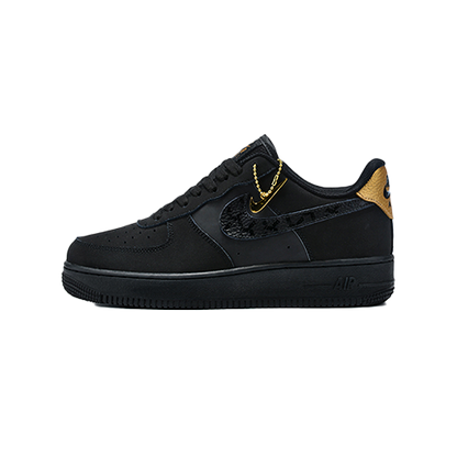 Nike Air Force 1 Low Nubuck Black Metallic Gold